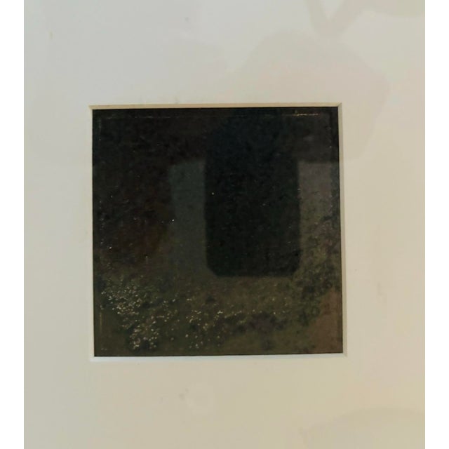 Mid-Century Black Square Painting, by Artist Diane Samuels (14” X 11”) For Sale - Image 4 of 6