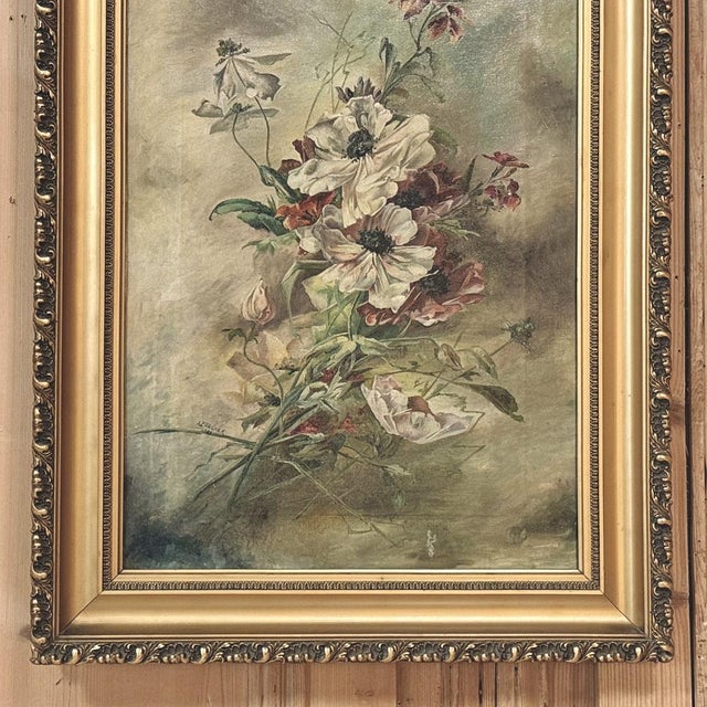 Pair of Antique French Framed Oils on Canvas by J. Peerlinck, Dated 1921 For Sale - Image 9 of 18