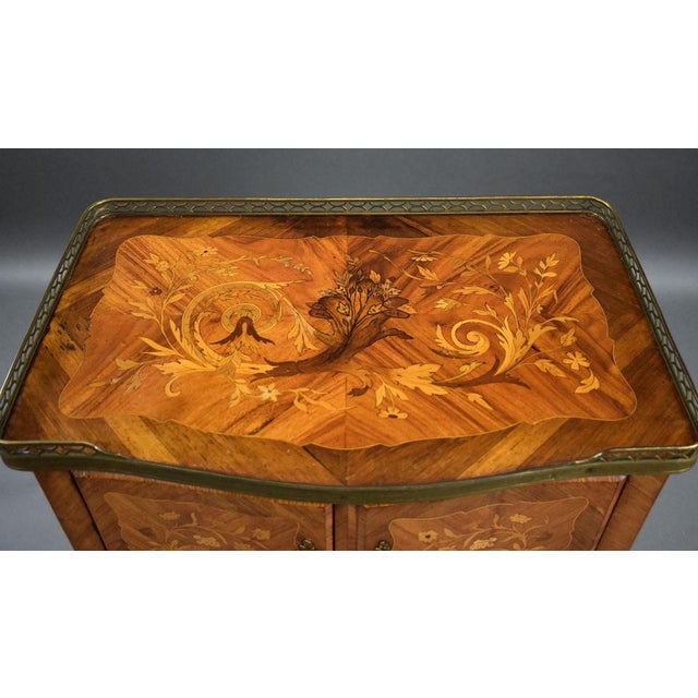 French Marquetry Side Cabinet, 1870s For Sale - Image 11 of 12