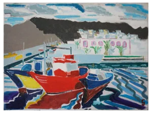 Jackson, Puerto de Mogán, Gran Canaria, Fishing Boats, 2010, Oil on Canvas
