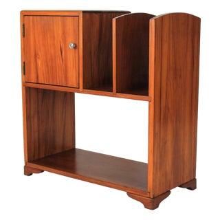 Art Deco Era Wood Side Phone Book Shelf Cabinet For Sale