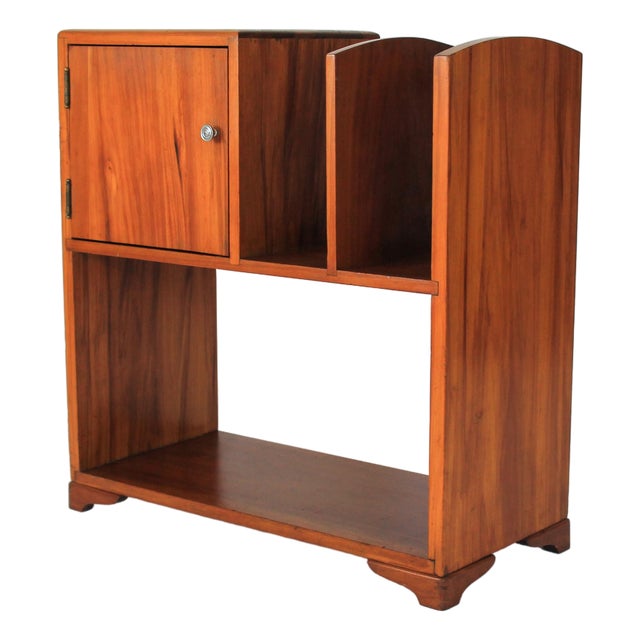 Art Deco Era Wood Side Phone Book Shelf Cabinet For Sale