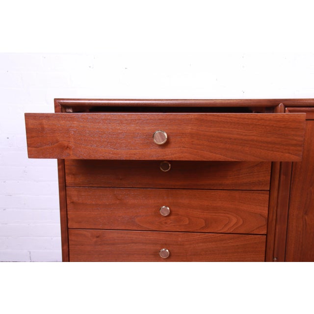 Mid 20th Century Kipp Stewart for Drexel Declaration Walnut Long Dresser, Newly Refinished For Sale In South Bend - Image 6 of 13