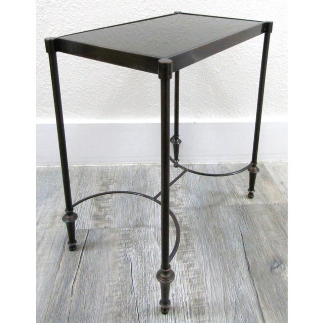 Vintage Rectangular Bronze and Black Granite Top 18" Tall Drink Table For Sale In Miami - Image 6 of 18