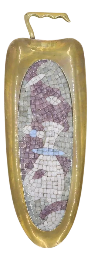 1960s Mid Century Salvador Terán Mosaic and Brass Tray