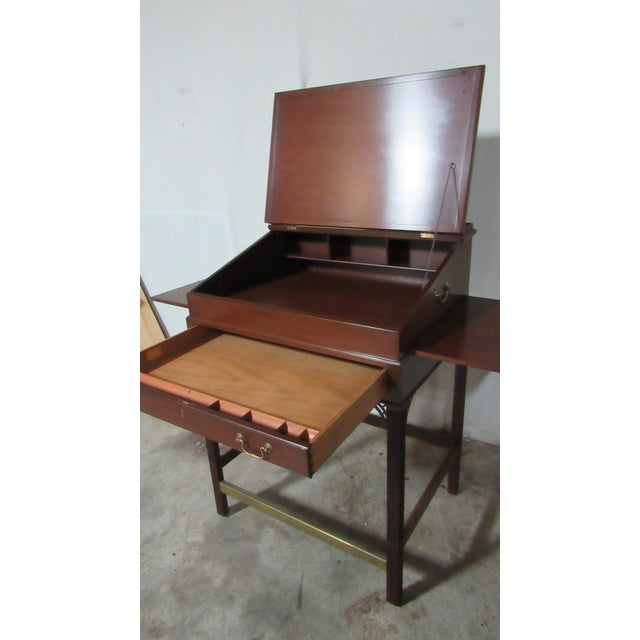 1980s Kittinger Drafting Writing Table Cherry Desk Designer For Sale - Image 10 of 12