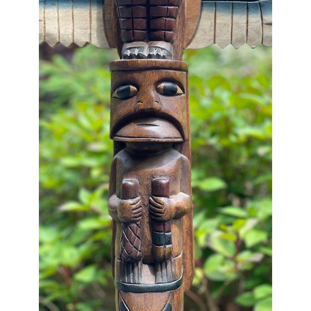 Vintage Pacific Northwest Coast of North America Totem Pole For Sale - Image 4 of 9