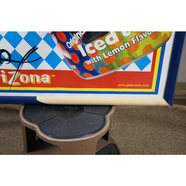 Drawing/Sketching Materials 1998 Peter Max Arizona Iced Tea Liberty Bottle Poster Signed Rare Framed 38" For Sale - Image 7 of 12