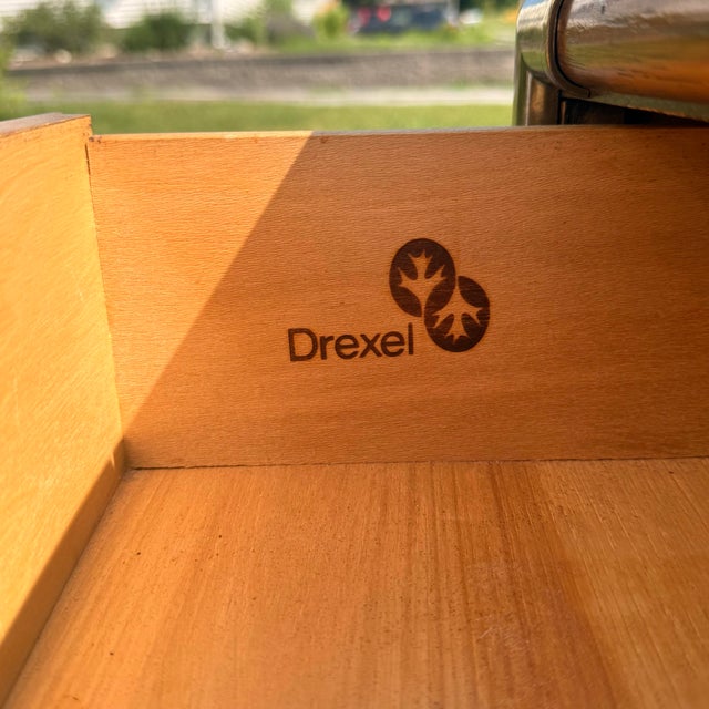 Metal Vintage Drexel Heritage Accolade II Expandable Buffet Server For Sale - Image 7 of 7
