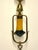 Mid-Century Modern French Brass and Glass Pate De Verre Single-Light Chandelier, 1960s For Sale - Image 3 of 6