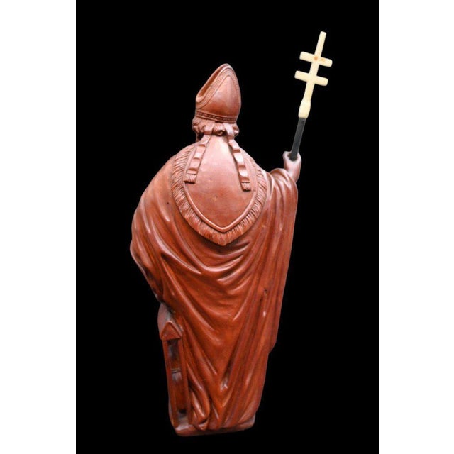 Carved Boxwood Statue of Saint Eloi For Sale - Image 5 of 9