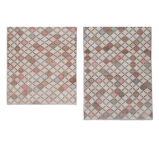 Mid-Century Modern Distressed Pair Turkish Sparta Rug 3'10" X 6'2" For Sale - Image 3 of 13