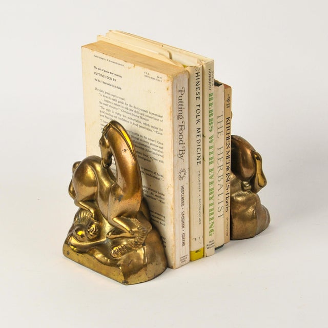 MCM Gold Horse Bookends For Sale - Image 10 of 11
