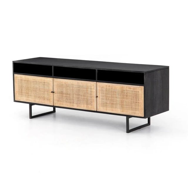 Four Hands Carmel Media Console, Black Wash Mango For Sale - Image 13 of 13