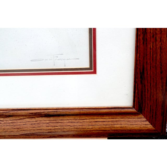 Ozz França Signed "Sitting Bull" 1986 Lithograph Portraiture 33/950 – Custom Oak Frame For Sale - Image 15 of 16
