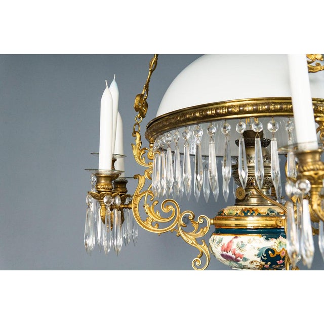 White Majolica Chandelier, Early 1900s For Sale - Image 5 of 18