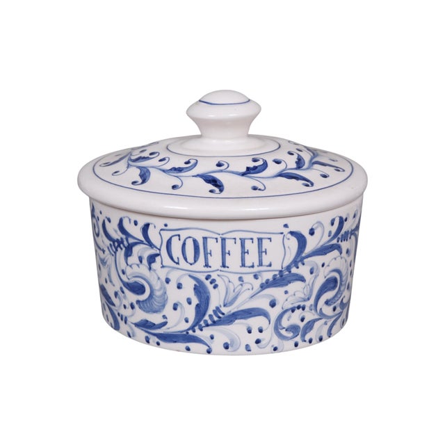 Rustic European Mancioli Italian Ceramic Kitchen Cannisters, Set of 3 For Sale - Image 3 of 9