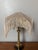 Brass Mid 20th Century Victorian Footed Marble and Brass Table Lamp With Fabric Fringe/Tassel Lamp Shade For Sale - Image 8 of 11