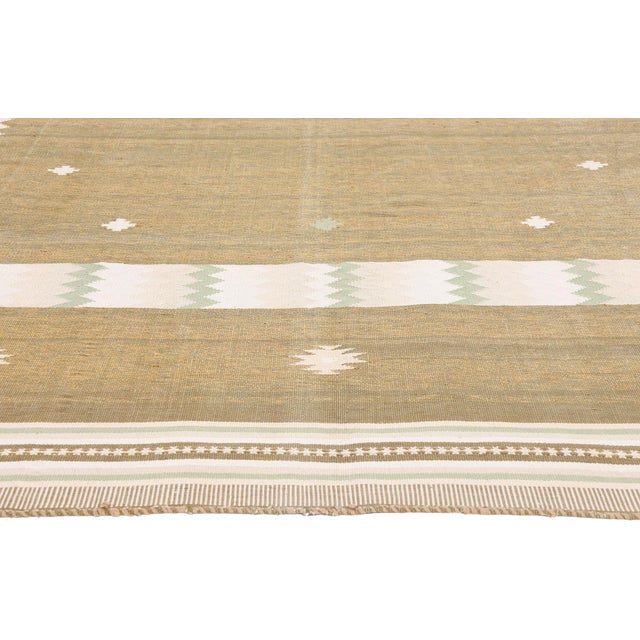 Vintage Indian Dhurrie Rug, 07'04 X 09'11 For Sale - Image 4 of 10