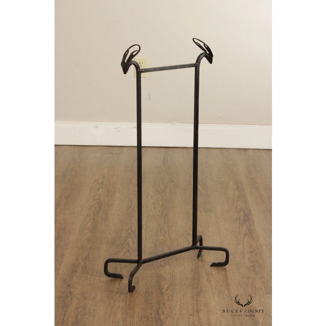 Rustic Custom Forged Iron Fireplace Set For Sale - Image 10 of 12