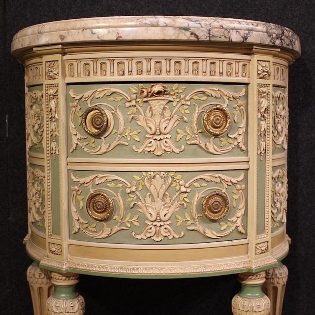 Wood Italian Louis XVI Bonzanigo Style Lacquered Bedside Tables, 1950, Set of 2 For Sale - Image 7 of 14