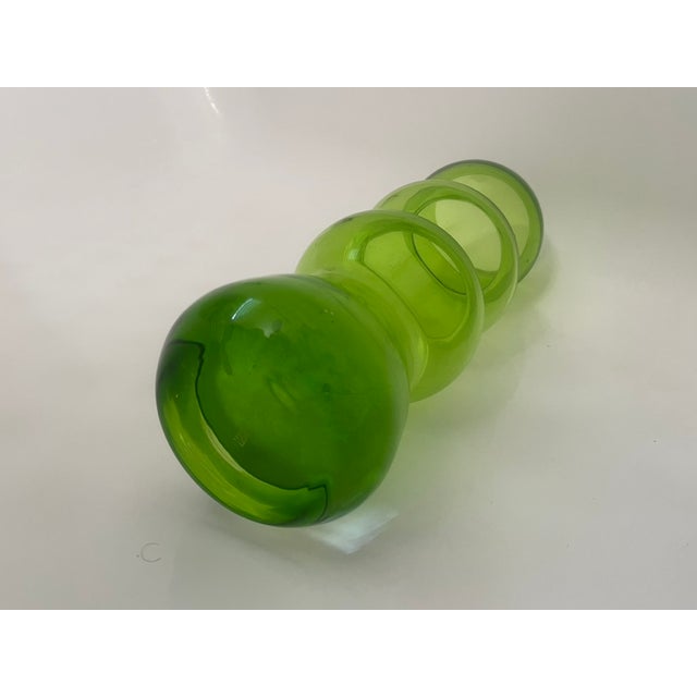 1970s Vintage Schott Zwiesel "Arte Nova" Emerald Glass Totem Vase For Sale - Image 5 of 7