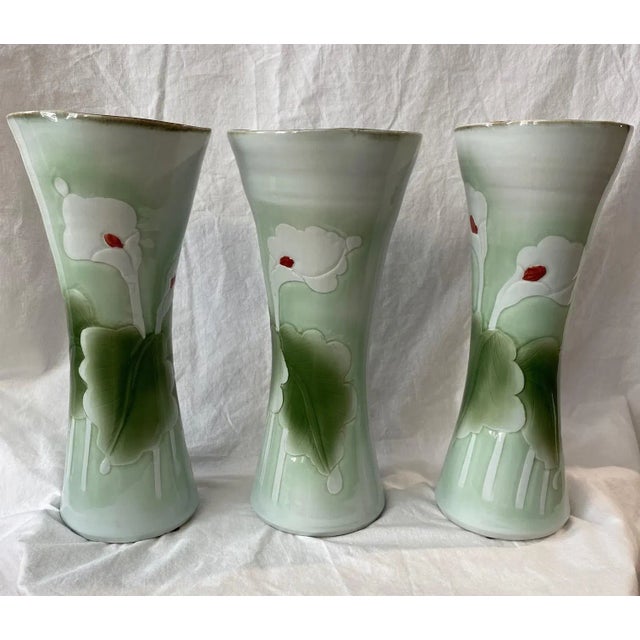 1990s Maitland Smith Hand Painted Vases - Set of 3 For Sale - Image 13 of 13