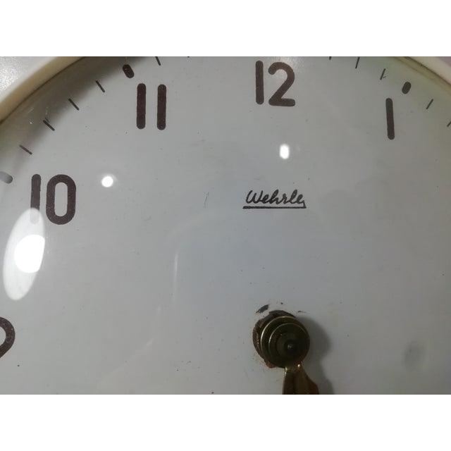 Mid-Century Modern Mechanical Wall Clock with Curved Glass, Italy, 1960s For Sale - Image 3 of 7