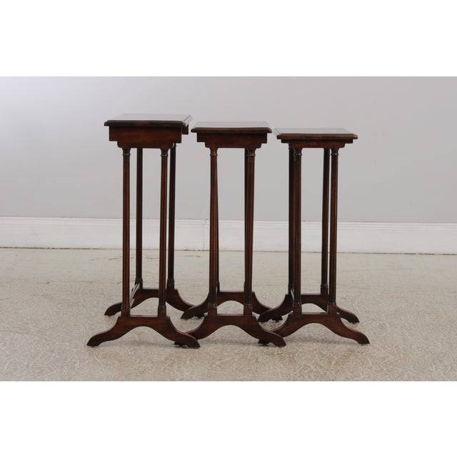 Traditional Theodore Alexander Set of 3 Mahogany Nesting Tables For Sale - Image 3 of 17