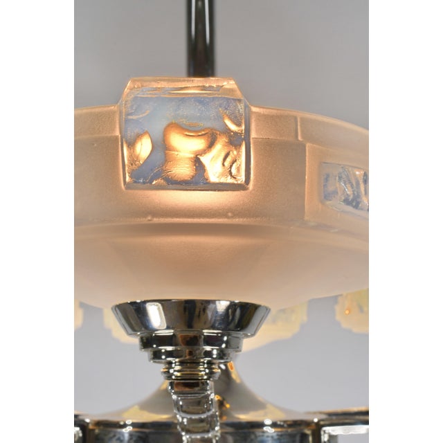 French Art Deco Chandelier by J. Gauthier Ezan & H. Renon 1930s France - 2 Available For Sale - Image 11 of 15