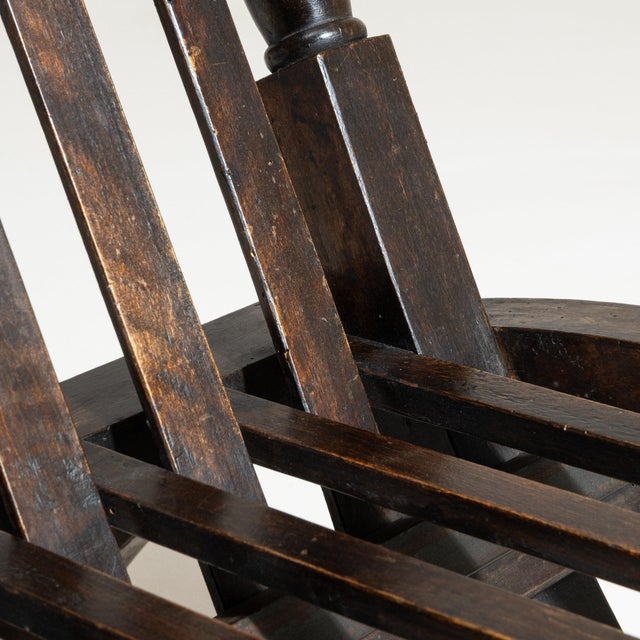 Brown 19th Century France Brown Wood Lounge Chair For Sale - Image 8 of 10