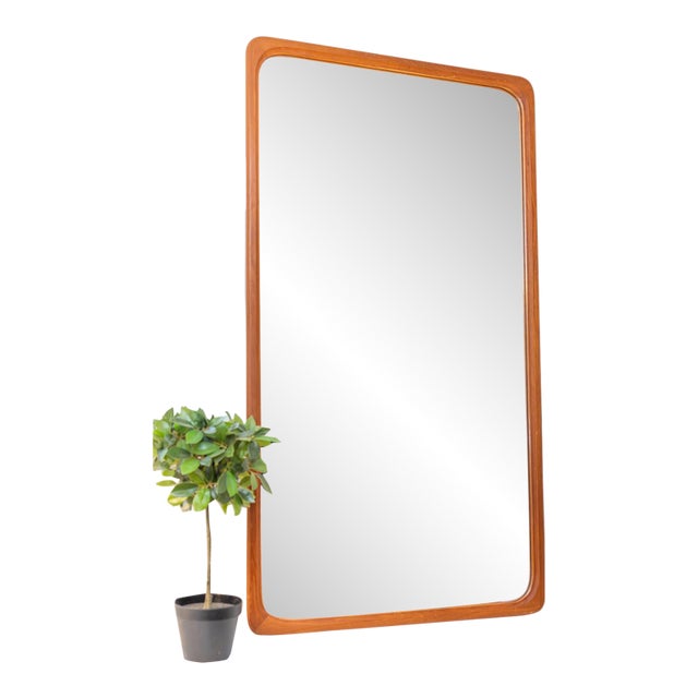 1960s Danish Teak Wall Mirror For Sale