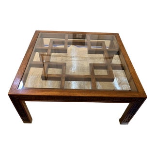 Large Square Coffee Table - Transitional Style For Sale