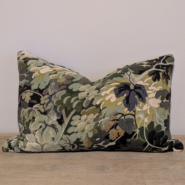 Schumacher Schumacher Verdure Tapestry Lumbar in Peacock For Sale - Image 4 of 5