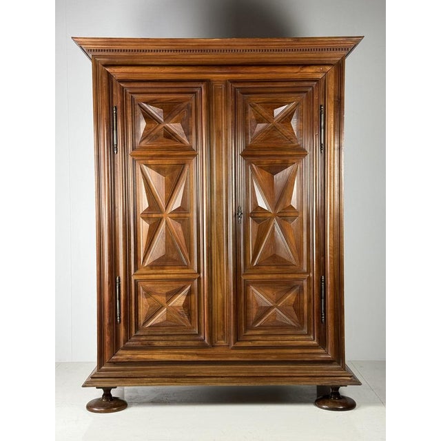 Burgundy Walnut Wardrobe, 1700s For Sale - Image 3 of 18