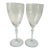 Vintage Clear Flora Etched Design Wine Glasses- Set of 2 For Sale