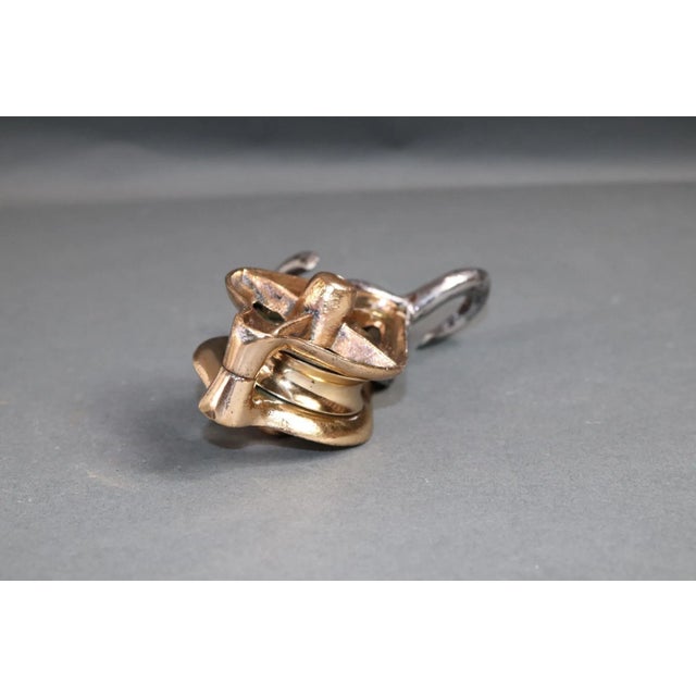 Nautical Brass and Steel Yacht Pulley For Sale - Image 3 of 7