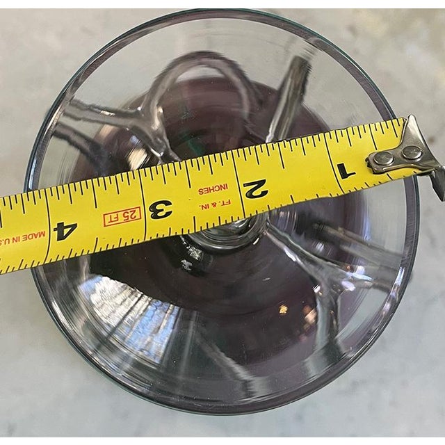 Glass 1980s Jozefina Octopus/Jellyfish Glass Pedestal Bowl/Compote in Shades of Lilac For Sale - Image 7 of 9