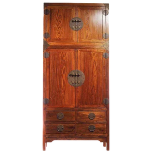 Large Oak Wood Compound Cabinet With Medallion From China, Circa 1800