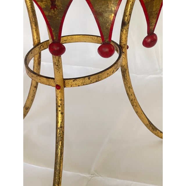 Italian Gilt Metal Round Harlequin Side, Table Mirrored Top For Sale - Image 12 of 14