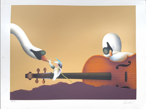Jean-Paul Donadini, Cygnes en harmonie, Lithograph
