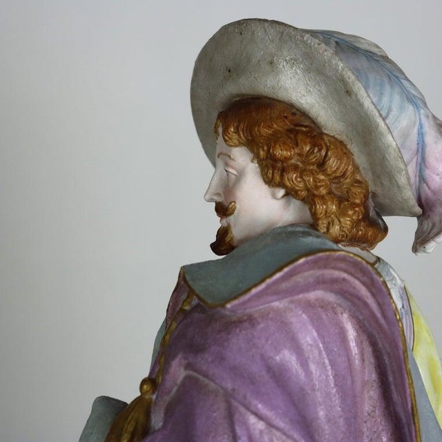 Large 21" French Paul Duboy Bisque Porcelain Polychromed Scholar Figure C1890 For Sale - Image 11 of 15