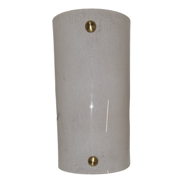 Vintage Flat Wall Lamp with Metal Bracket and Frosted Rounded Acrylic Shade, 1980s For Sale