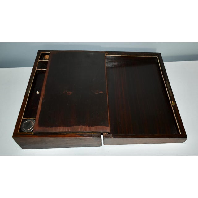 Antique Inlaid Mother of Pearl Rosewood Lap Desk For Sale - Image 4 of 13