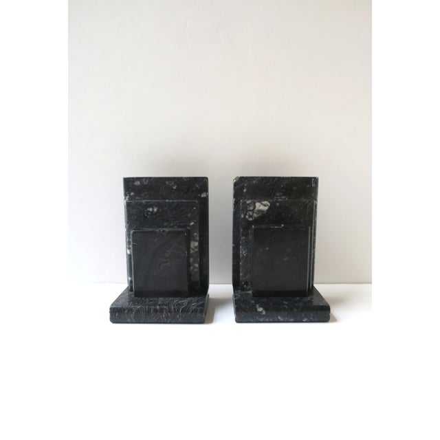 Italian Black White Marble 'Book' Bookends, Pair For Sale - Image 10 of 13