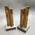 Modernist Architectural Brass and Steel Andirons - a Pair For Sale - Image 4 of 7