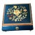 1970s Vintage Dark Blue Italian Wood Inlay Musical Box For Sale
