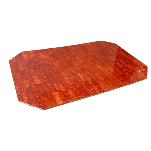 Persimmon Set/8 Tessellated Coral Maitland Smith Placemats For Sale - Image 8 of 10