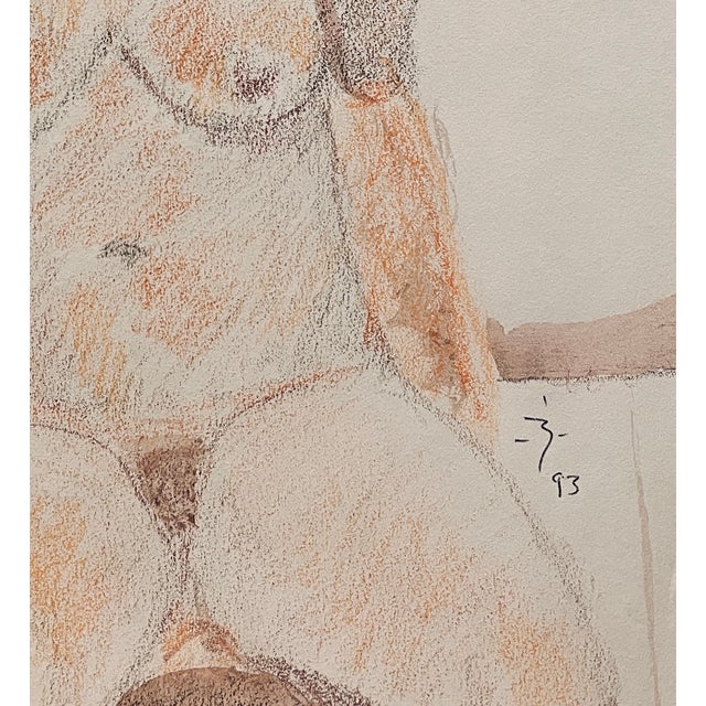Female nude from the estate of Chicago artist James Frederic Bone (1929-2015). Pencil signed with the artist's cypher and...