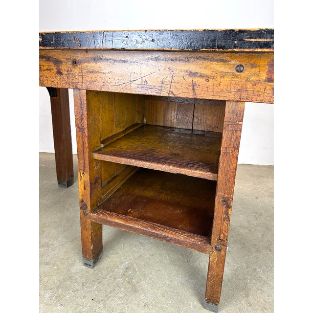 Early 20th Century Oak School Laboratory Table / Worktable / Desk ...
